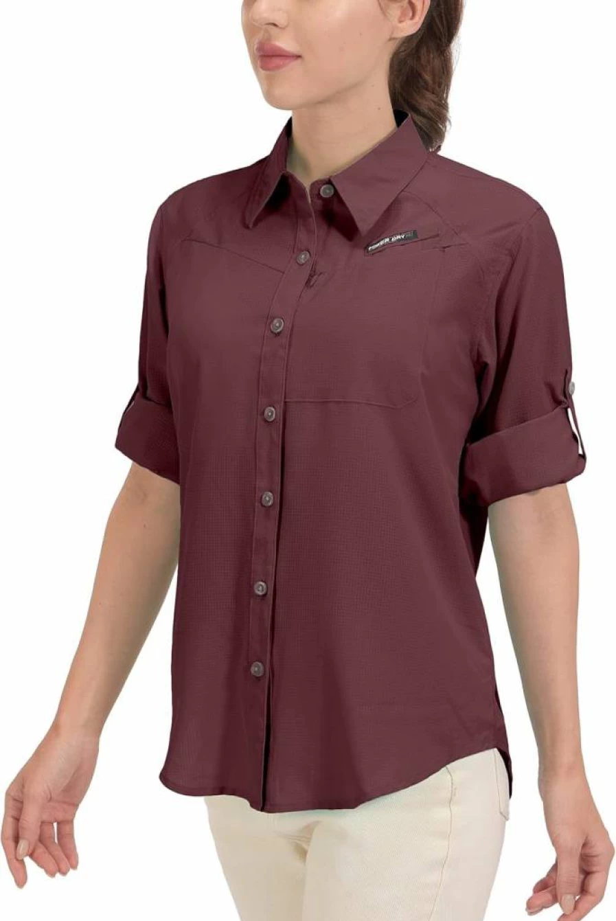 Little Donkey Andy Women's UPF 50 Sun Protection Shirt - Breathable Long Sleeve Quick Dry Top for Fishing, Hiking & Outdoor Activities