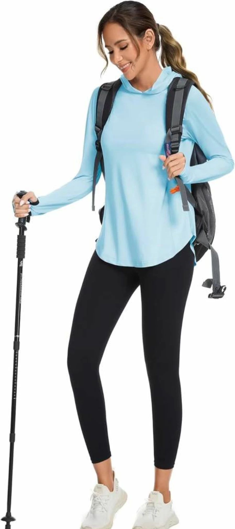 Bashafo Women's UPF 50+ Sun Protection Hoodie - Lightweight Long Sleeve Quick-Dry Shirt for Hiking, Workout & Outdoor Activities