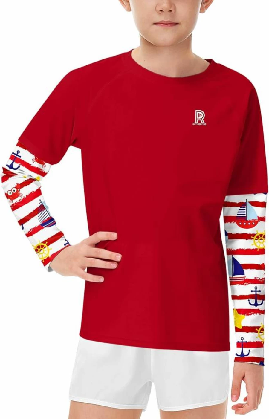 Remimi Kids SPF 50+ Sun Protection Shirt - Long Sleeve Rash Guard for Boys & Girls, UPF Swim Shirt for Swimming, Fishing & Outdoor Activities (Ages 3-12)