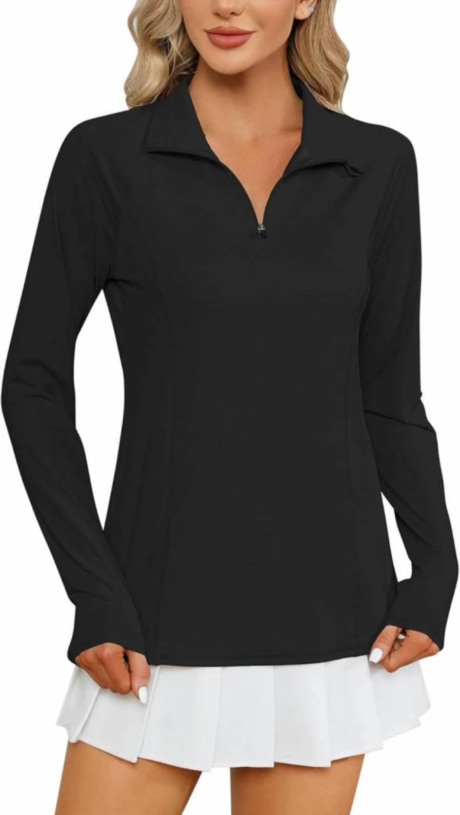 LOMON Women's Sun Protection 1/4 Zip Pullover - Quick Dry Long Sleeve Hiking Shirt for Summer Outdoor Activities