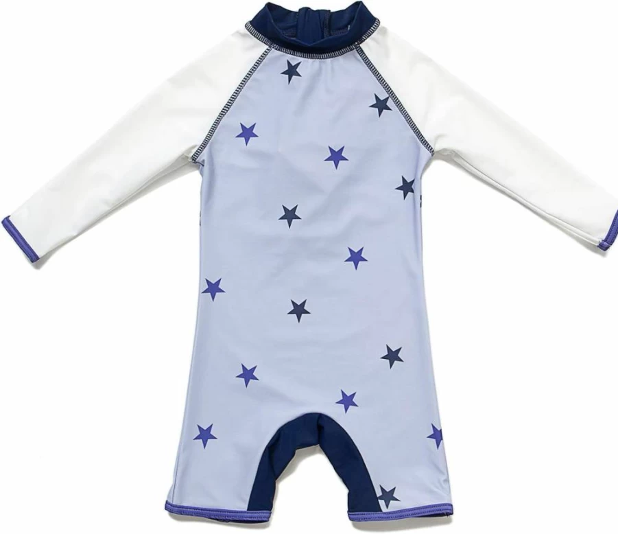 BONVERANO Infant Boys UPF 50+ Sun Protection Long Sleeve Zip-Up Sun Suit One-Piece Romper
