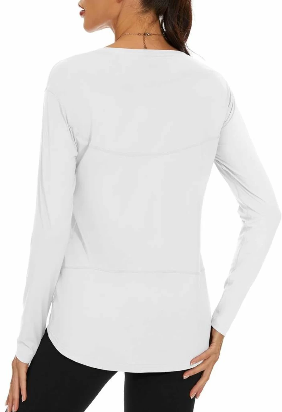 ZHENWEI Women's UV Protection Quick-Dry Long Sleeve T-Shirt - Lightweight Sun Shirt for Outdoor Hiking & Running