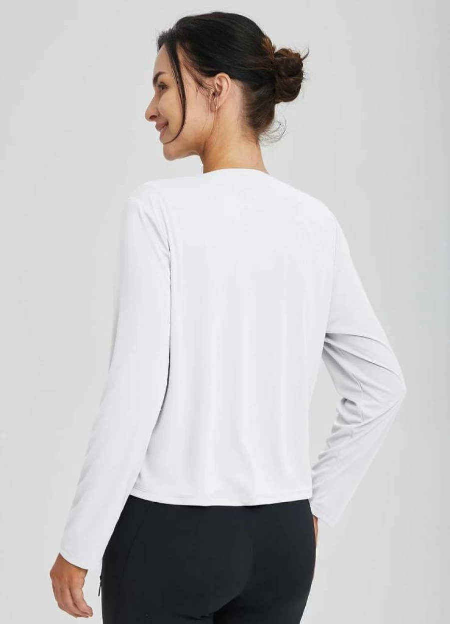 Baleaf Women's UPF 50+ Sun Protection Cardigan - Lightweight Quick Dry Long Sleeve UV Shirt Elegant Shrug for Outdoor Activities