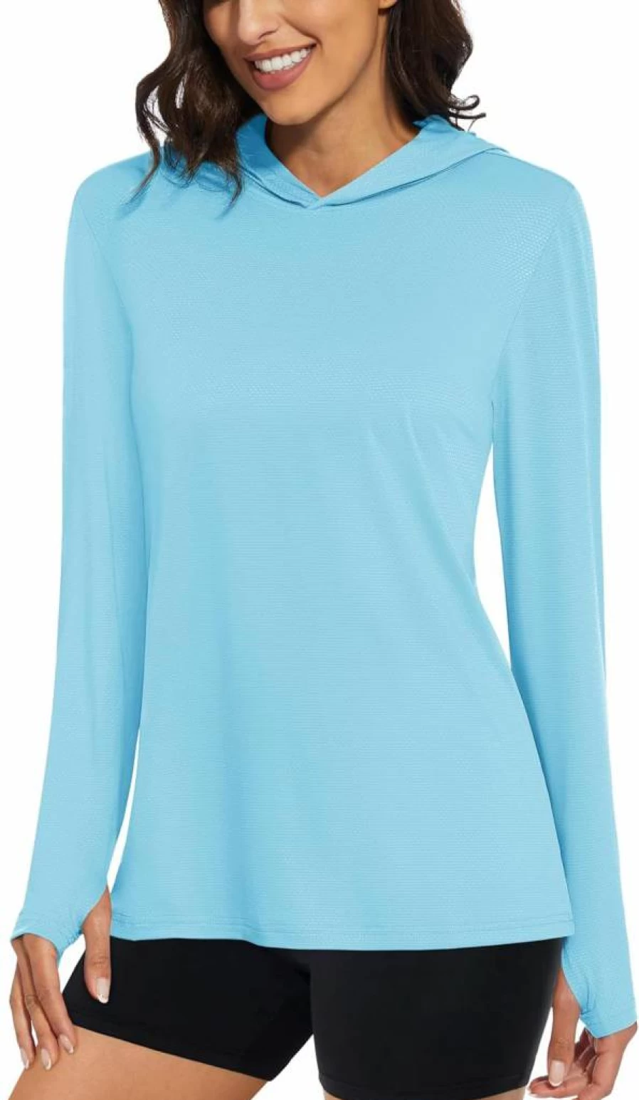 MAGCOMSEN Women's UPF 50+ Sun Protection Hoodie - Long Sleeve Athletic Rash Guard for Hiking & Outdoor Activities