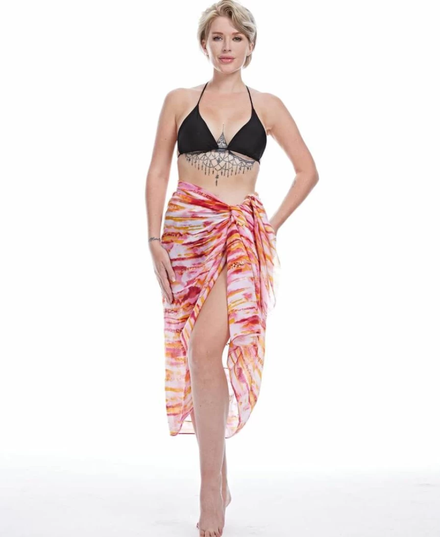 MissShorthair Women's Sheer Chiffon Beach Pareo Sarong - Bikini Cover Up, Swimsuit Wrap, Summer Swimwear Accessory