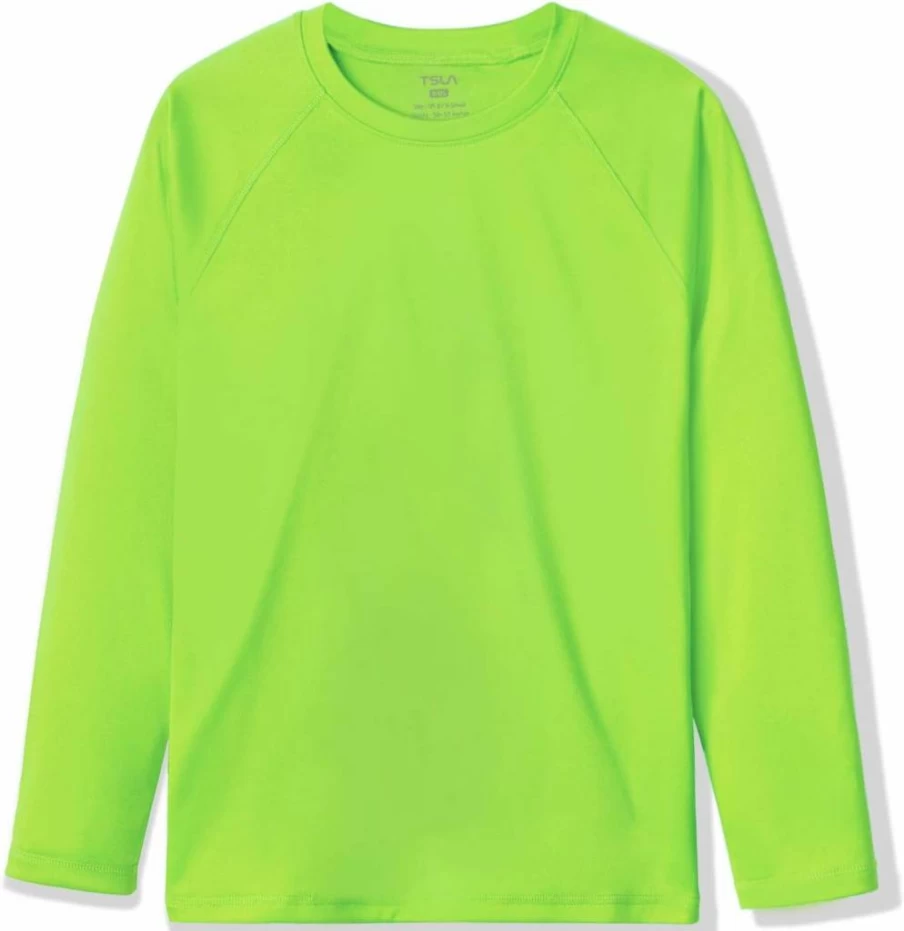 TSLA Kids Youth UPF 50+ Sun Protection Long Sleeve Shirt, Athletic Dry Fit UV Shirt for Sports & Fishing, Moisture Wicking Tee