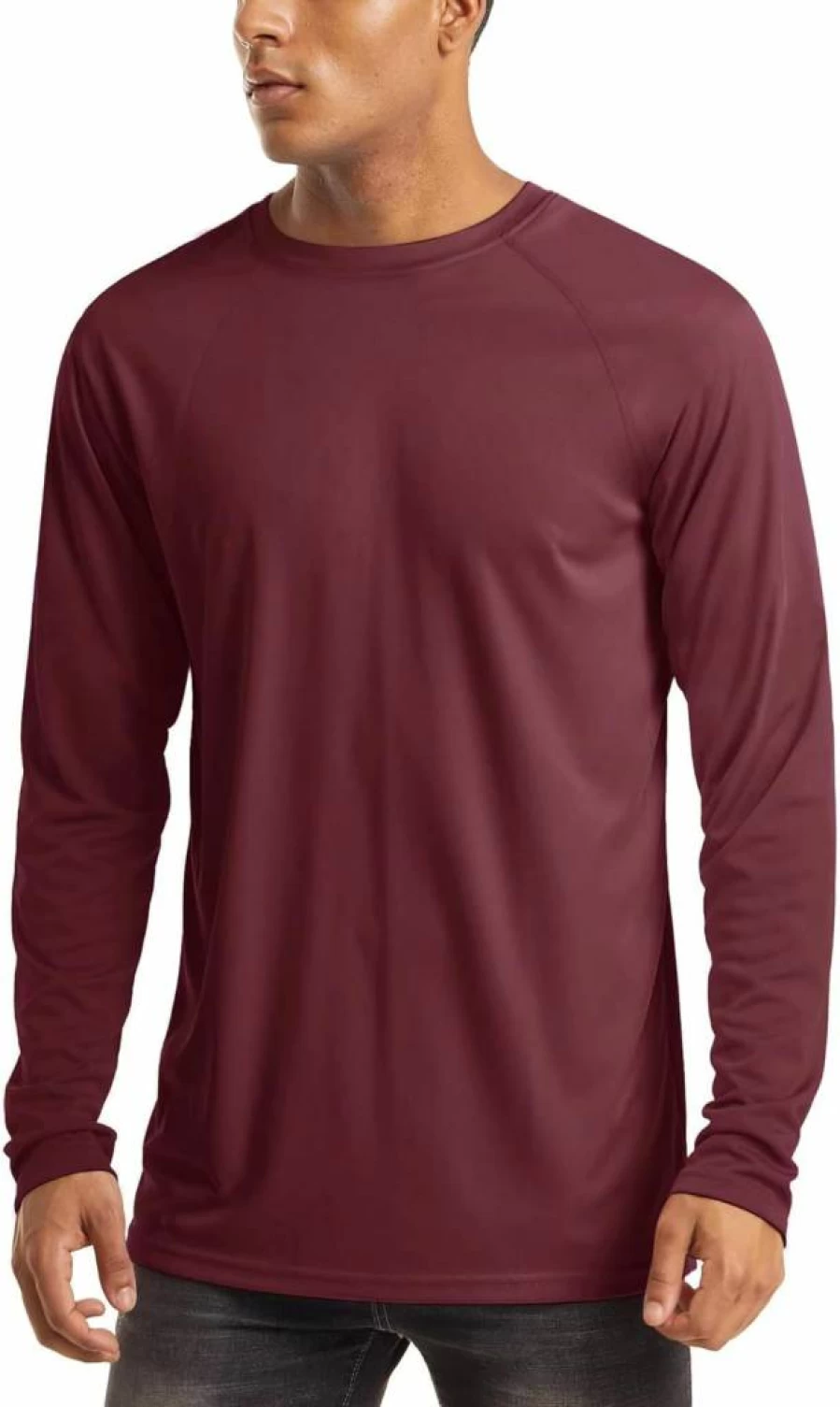 MAGCOMSEN Men's UPF 50+ Sun Protection Long Sleeve Shirt - Moisture Wicking Athletic Shirt for Hiking, Running & Workout Rash Guard