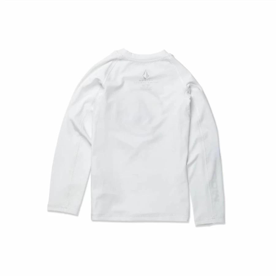 Volcom Boys' Long Sleeve Rashguard with 50+ UV Protection – Solid Color Lycra Swim Shirt