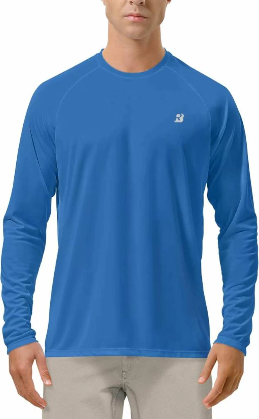 Roadbox Men's UPF 50+ UV Protection Long Sleeve Rash Guard Shirt for Fishing, Hiking, Swimming & Outdoor Activities