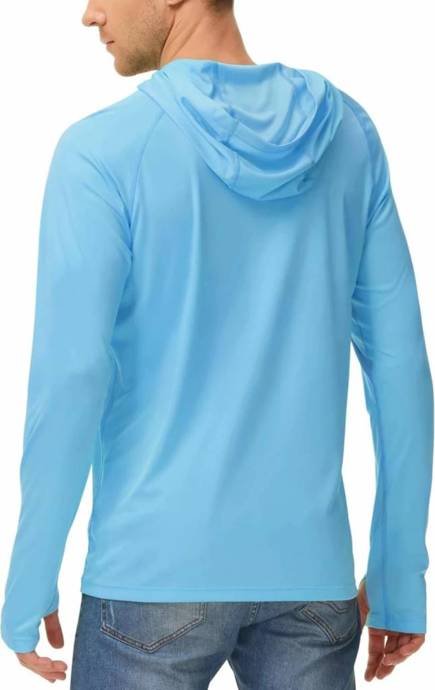Isnowood Men's UPF 50+ Sun Protection Hoodie - Long Sleeve Fishing, Hiking, Swimming & Running UV Shirt