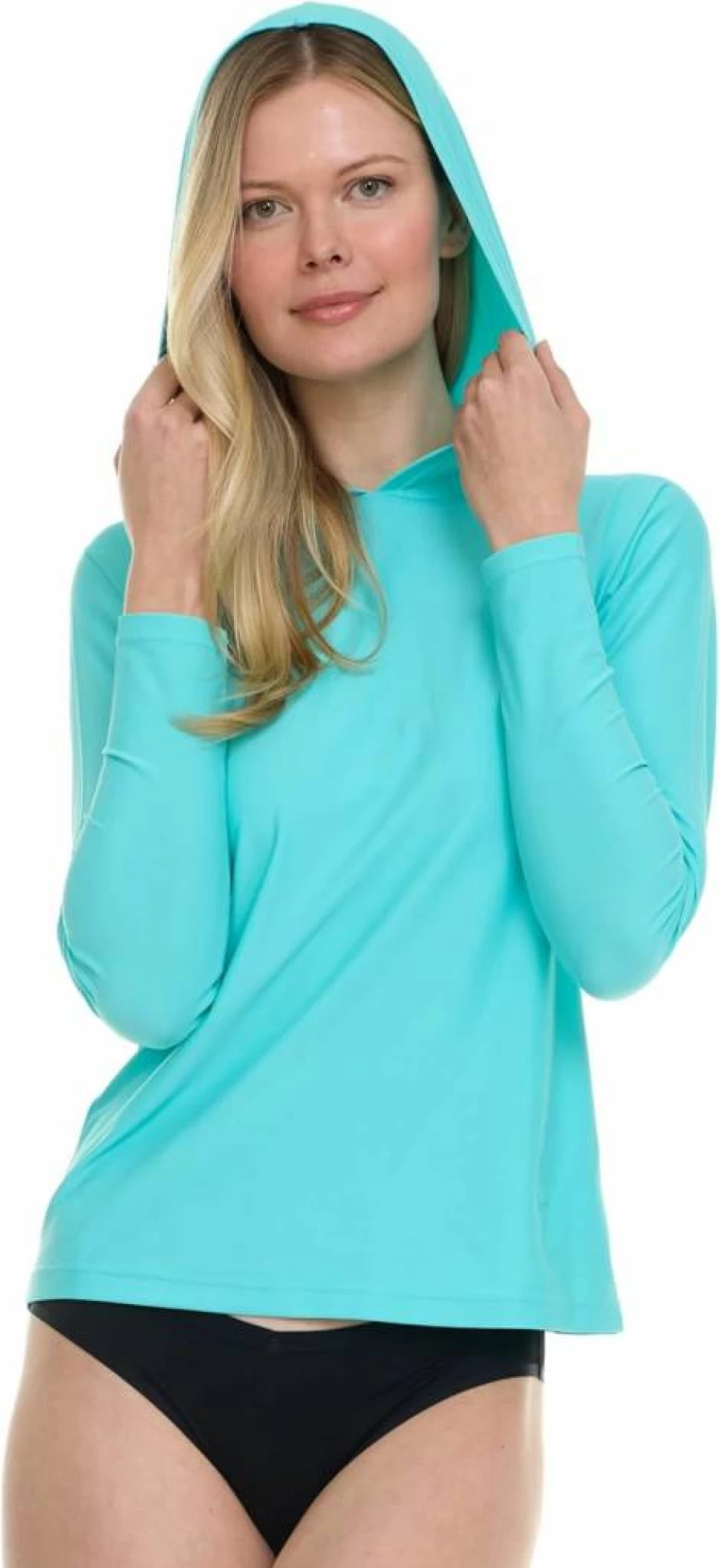 Hurley Women's UPF 50+ Long Sleeve Hooded Rash Guard - Quick Dry UV Protection Swim Shirt for Sun Safety