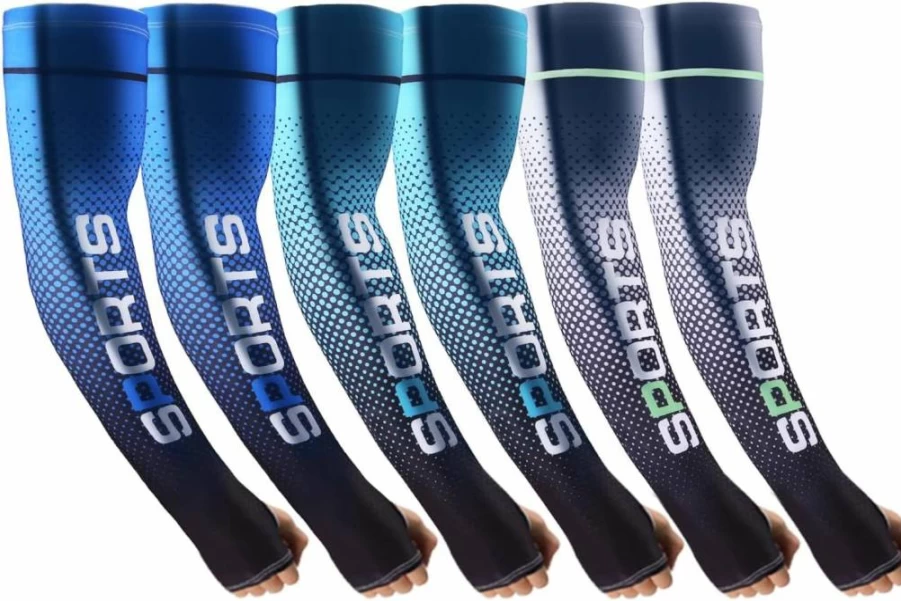Bacophy 6 Pairs UV Protection Arm Sleeves for Men & Women - Cooling Sunblock Cycling Arm Covers for Sports & Outdoor Activities