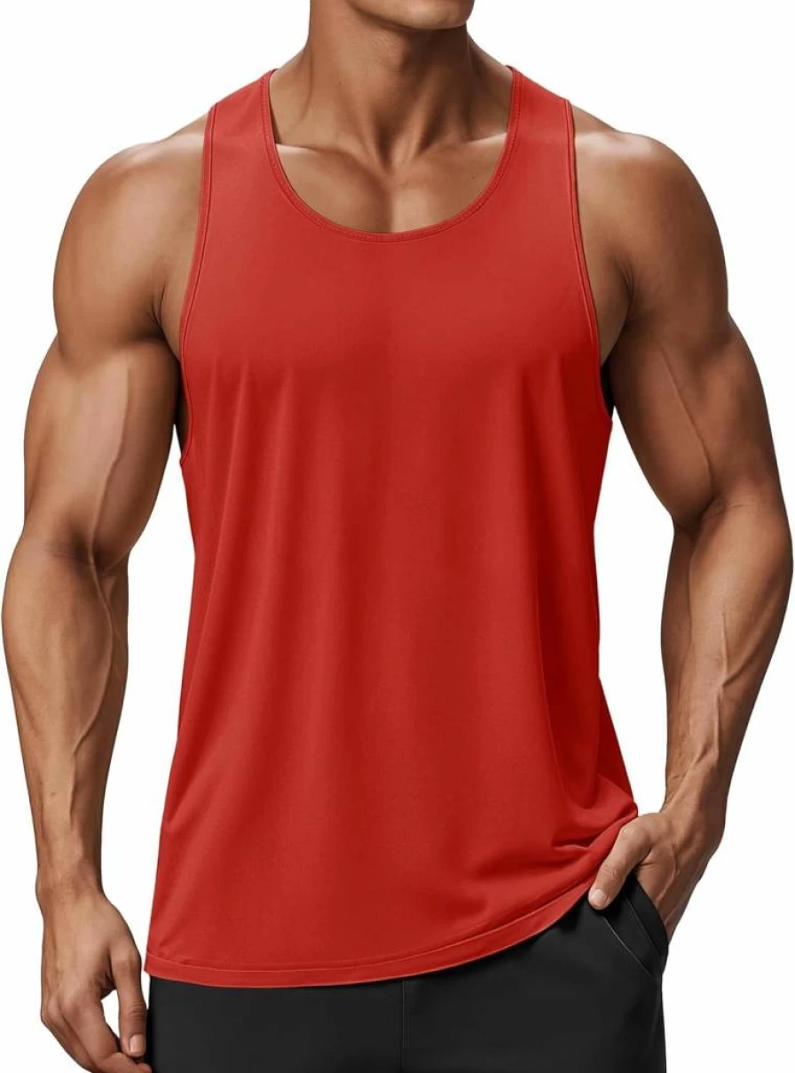 MAGCOMSEN Men's Y-Back Sleeveless Tank Top UPF 50+ Quick Dry Workout Shirt for Gym & Summer Bodybuilding