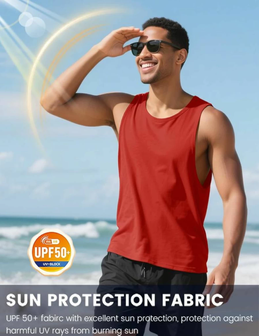 MAGCOMSEN Men's Y-Back Sleeveless Tank Top UPF 50+ Quick Dry Workout Shirt for Gym & Summer Bodybuilding