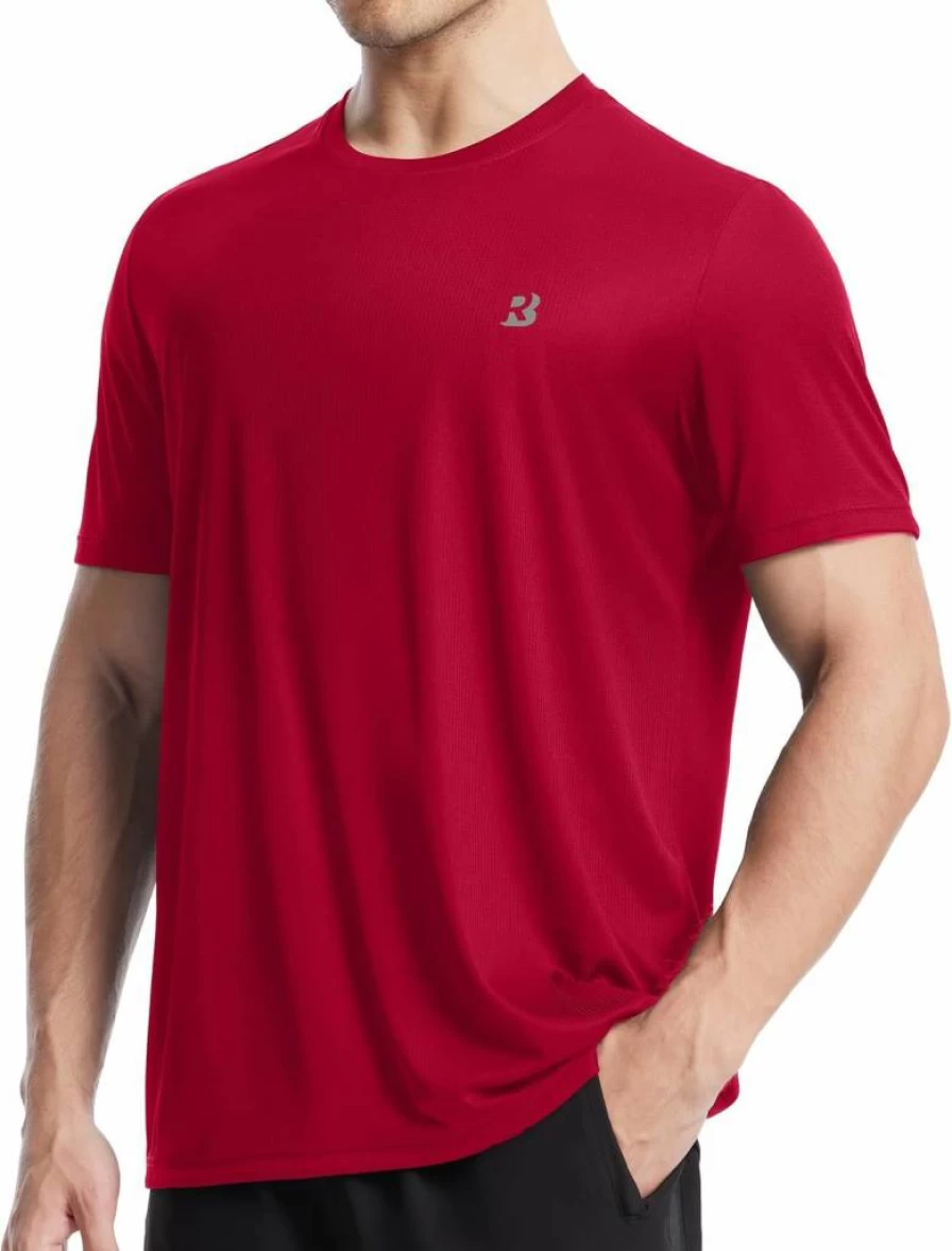 Roadbox Men's Quick Dry Workout T-Shirt, UPF 50+ Sun Protection, Breathable Running & Gym Short Sleeve Tee for Athletic Performance