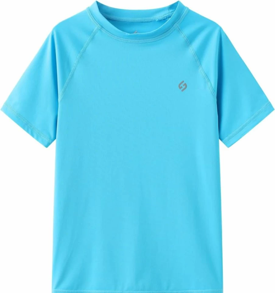 HODOSPORTS Boys UPF 50+ Sun Protection Short Sleeve Rash Guard Swim Shirt Quick Dry UV Swimwear