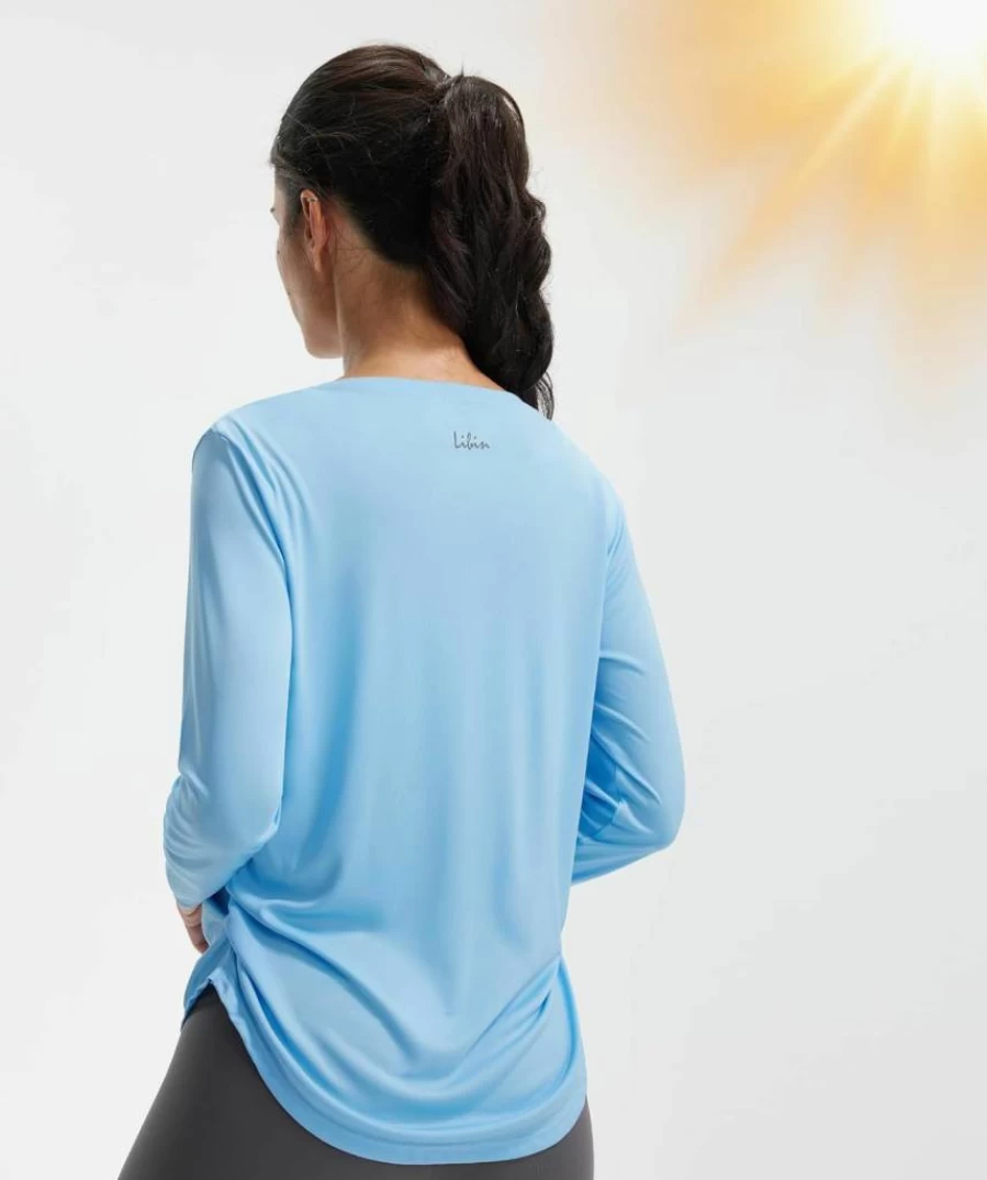 Libin Women's UPF 50+ UV Protection Long Sleeve Rash Guard - Lightweight Quick-Dry Sun Shirt for Hiking, Workout & Outdoor Activities