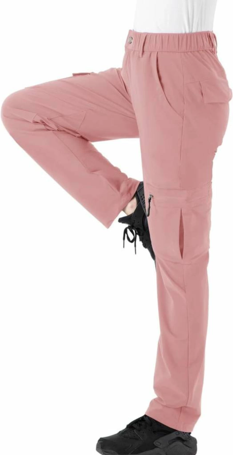 Rdruko Women's Water-Resistant Hiking Pants with Zipper Pockets - UPF 50+ Quick-Dry Cargo Pants for Travel, Camping & Work