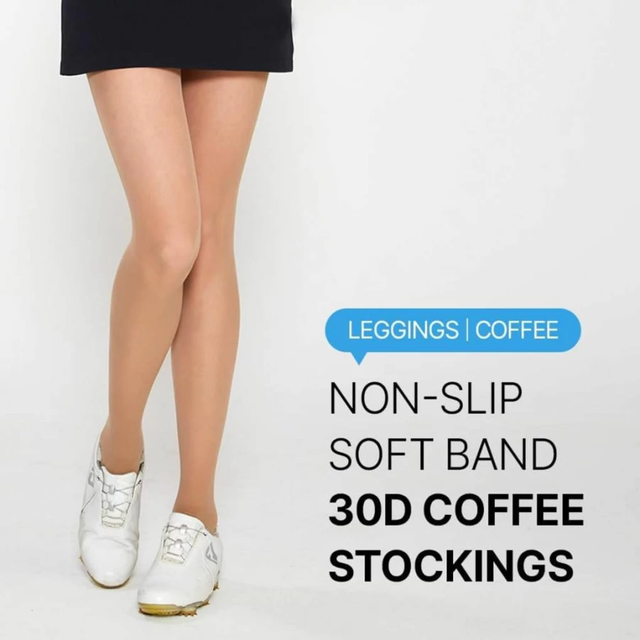 Nutriadvisor Women's 30D Sheer Tights - UV Protection, Soft & Stretchy Leggings with Reinforced Sole for Outdoor Activities (Coffee)
