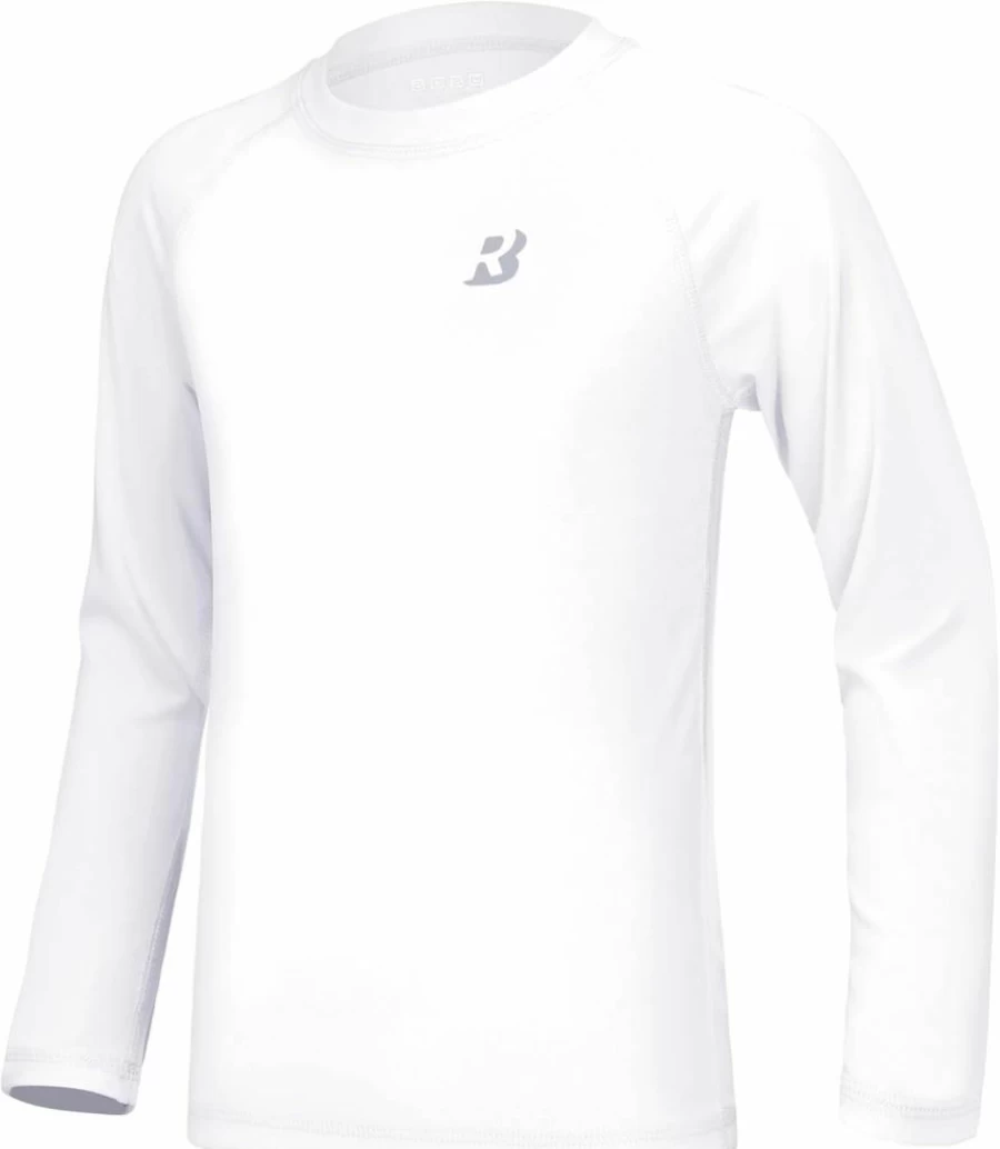 Roadbox UPF 50+ Kids Rash Guard Swim Shirt - Long Sleeve Sun Protective UV Swimwear for Boys Youth Beach & Athletic Water Sports