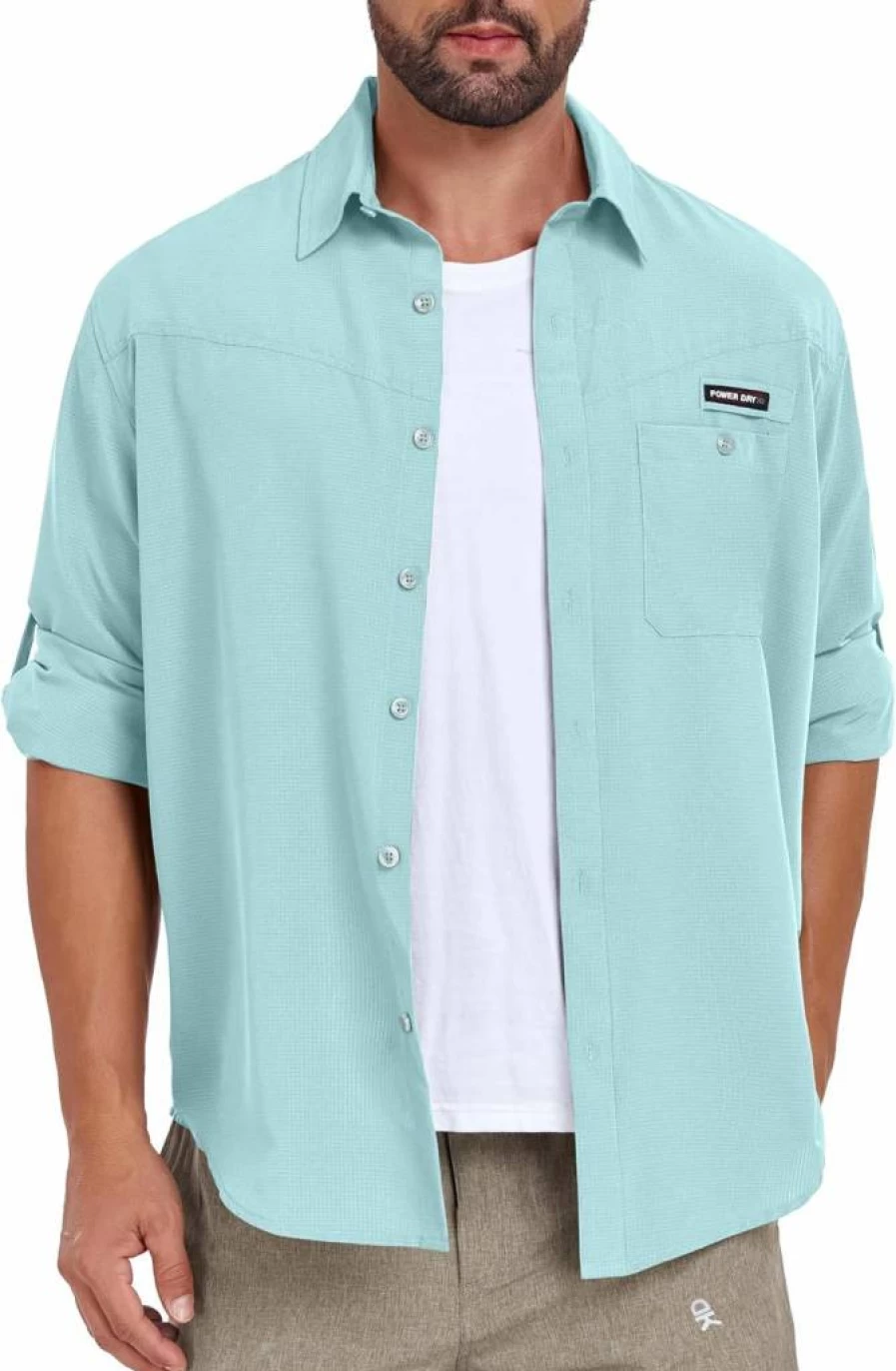 Little Donkey Andy Men's UPF 50 Sun Protection Shirt - Breathable Long Sleeve Quick Dry Shirt for Fishing, Hiking & Outdoor Activities
