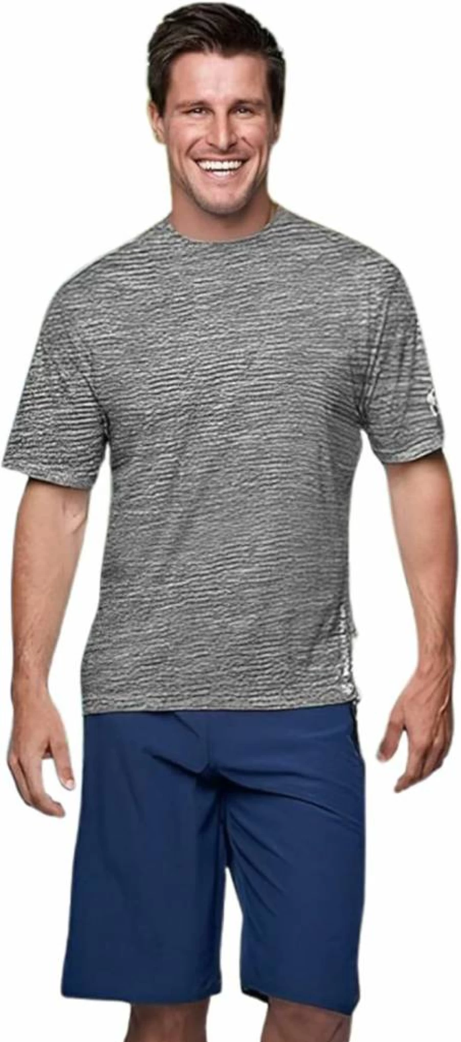 Banana Boat Men's UPF 50+ Quick-Dry Rash Guard Shirt - Short Sleeve UV Protection Sun Shirt for Swimming & Water Sports