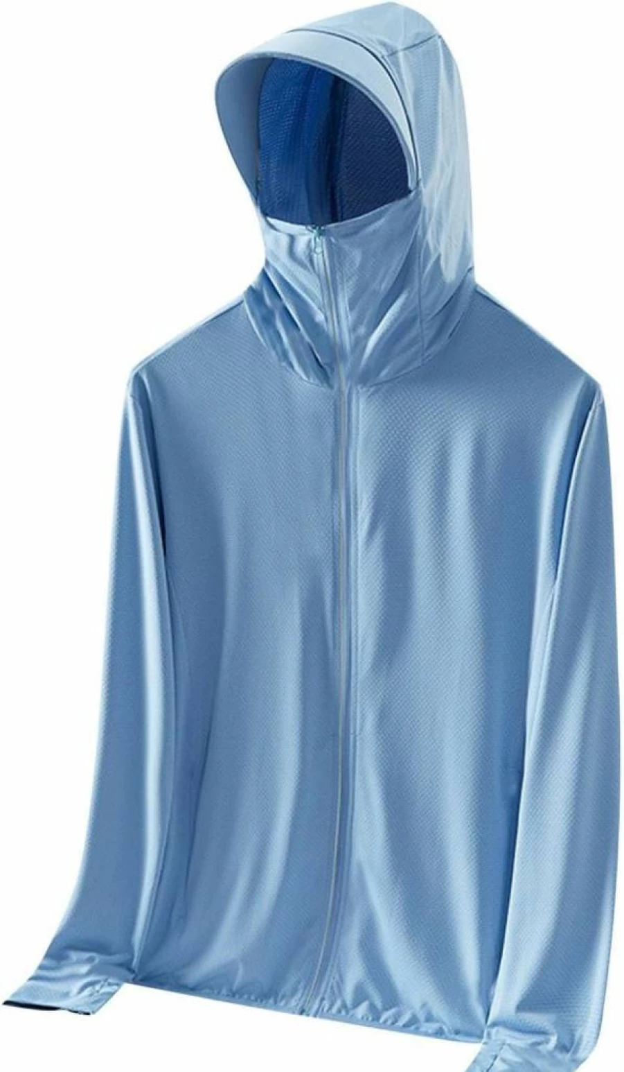 Men's Generic UPF 50+ Sun Protection Hoodie - Lightweight Hiking & Fishing Jacket with Pockets, Long Sleeve Full Zip Sun Shirt