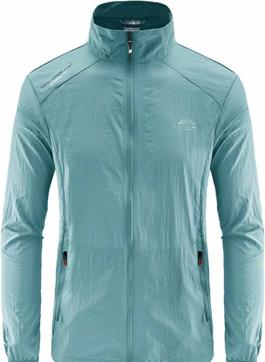 Men's UPF 50+ Sun Protection Hooded Jacket - Lightweight Cooling Athletic Zip-Up Shirt with UV Blocking & Long Sleeves