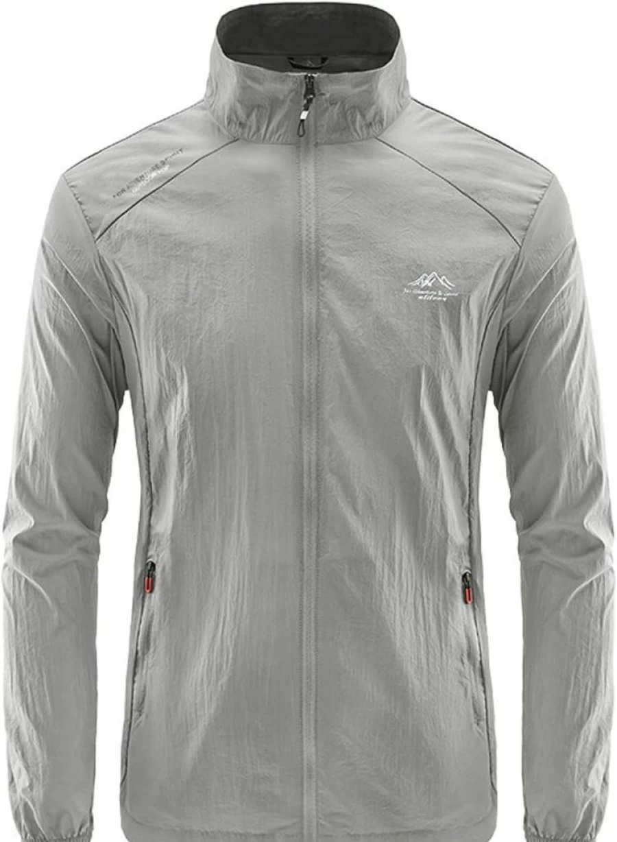 Men's UPF 50+ Sun Protection Hooded Jacket - Lightweight Cooling Athletic Zip-Up Shirt with UV Blocking & Long Sleeves