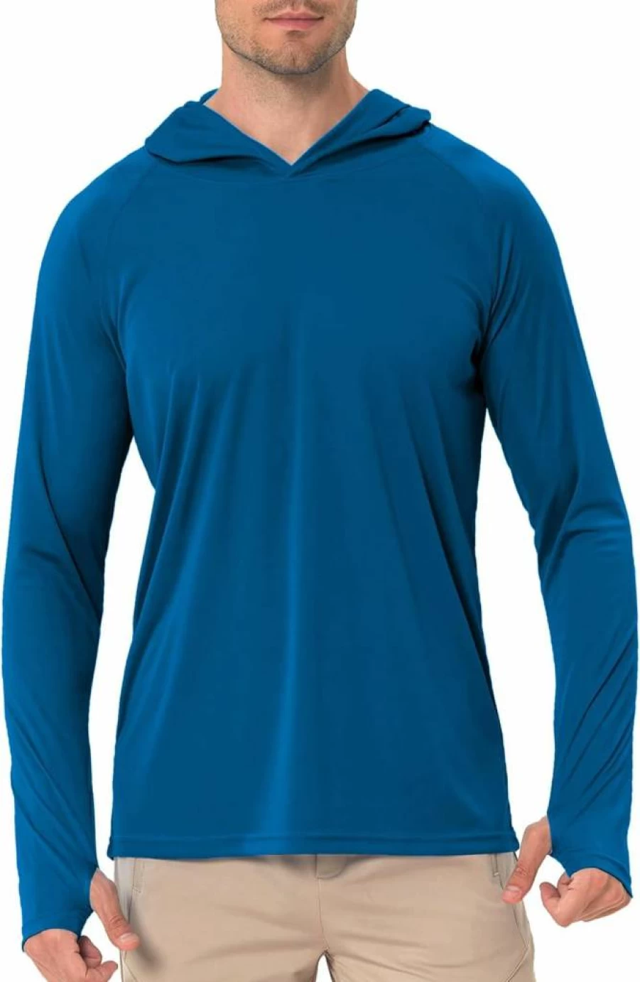 YGDHST Men's UPF 50+ Sun Protection Hoodie - Long Sleeve UV Rash Guard Shirt for Swimming, Fishing & Outdoor Activities