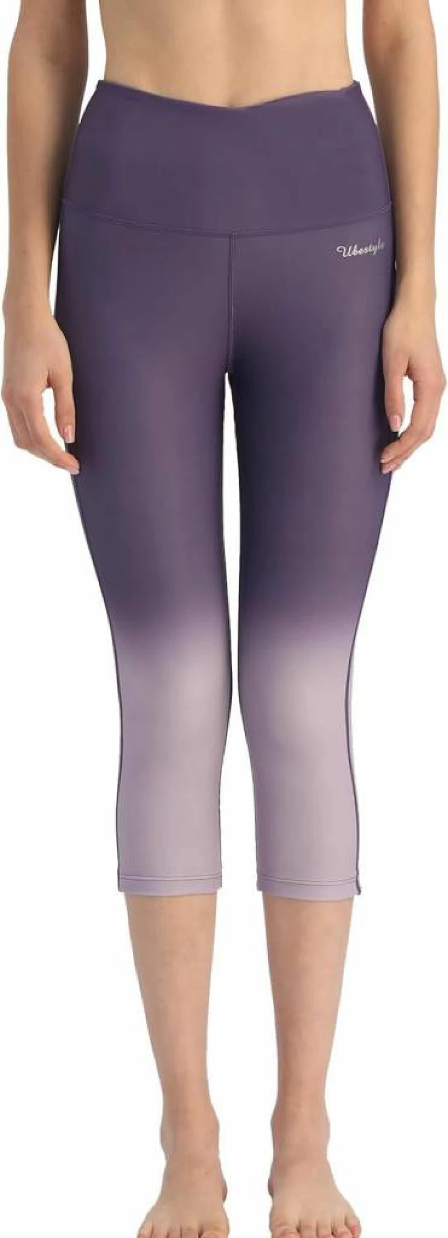 Ubestyle Women's UPF 50+ High Waist Swim Leggings - Sun Protective Swim Capris & Beach Tights for Water Sports