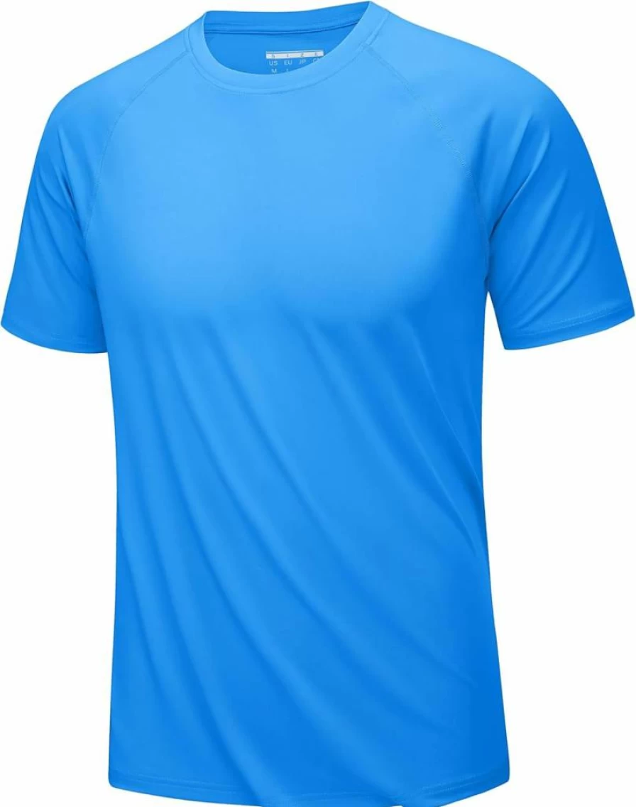 KEFITEVD Men's UPF 50+ Sun Protection Shirt Quick Dry UV Rash Guard Short Sleeve Swim Shirt Lightweight Athletic Workout T-Shirt