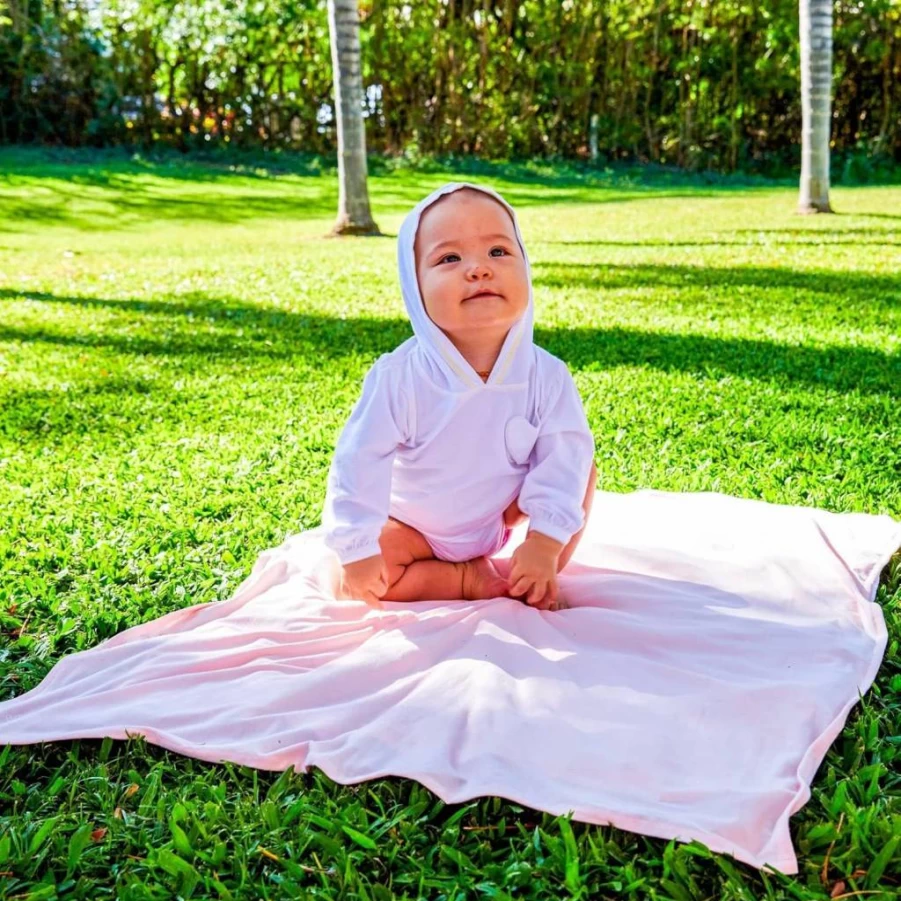 UV SKINZ Baby Girl UPF 50+ Sun Protection Hoodie - Soft Bamboo Knit Sunzie for Comfort & UV Safety