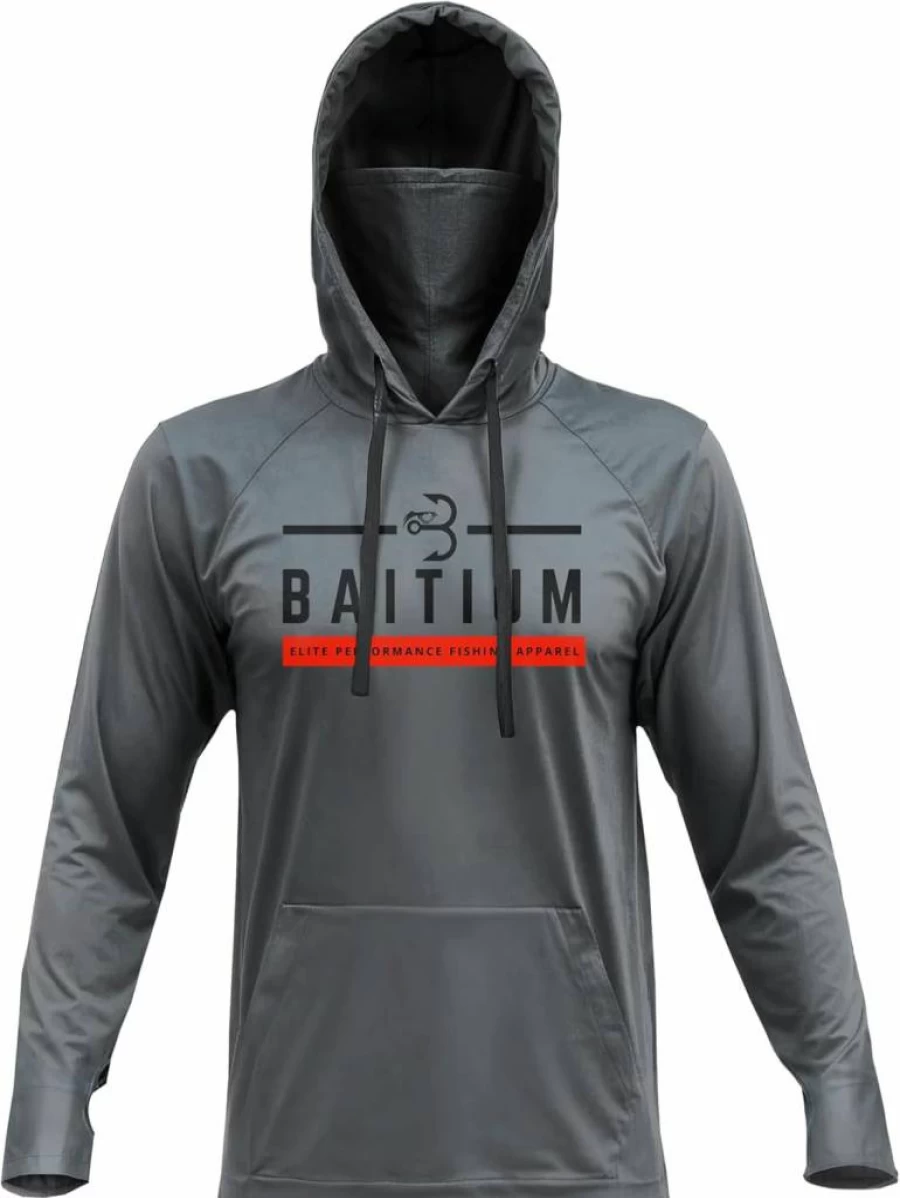 Baitium UPF50 Men's Fishing Shirts with Hood & Gaiter – Long Sleeve Sun Protection, Dry Fit, Built-in Face Mask for Outdoor Activities