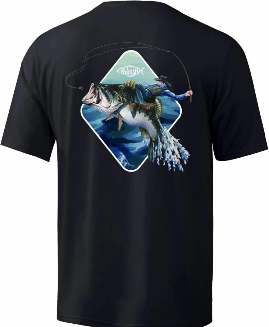 Palmyth Men's UPF 50+ Sun Protection Fishing Shirt - Quick Dry Short Sleeve SPF T-Shirt for Outdoor Activities