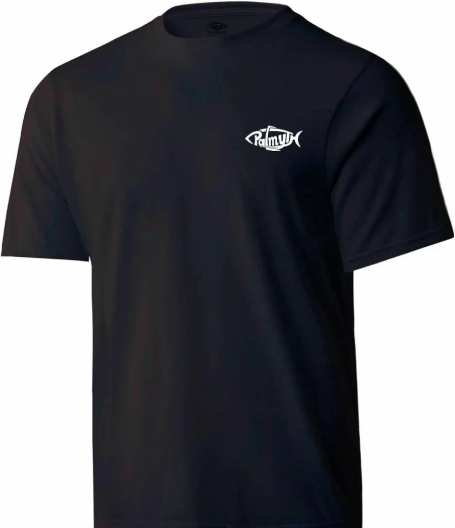 Palmyth Men's UPF 50+ Sun Protection Fishing Shirt - Quick Dry Short Sleeve SPF T-Shirt for Outdoor Activities
