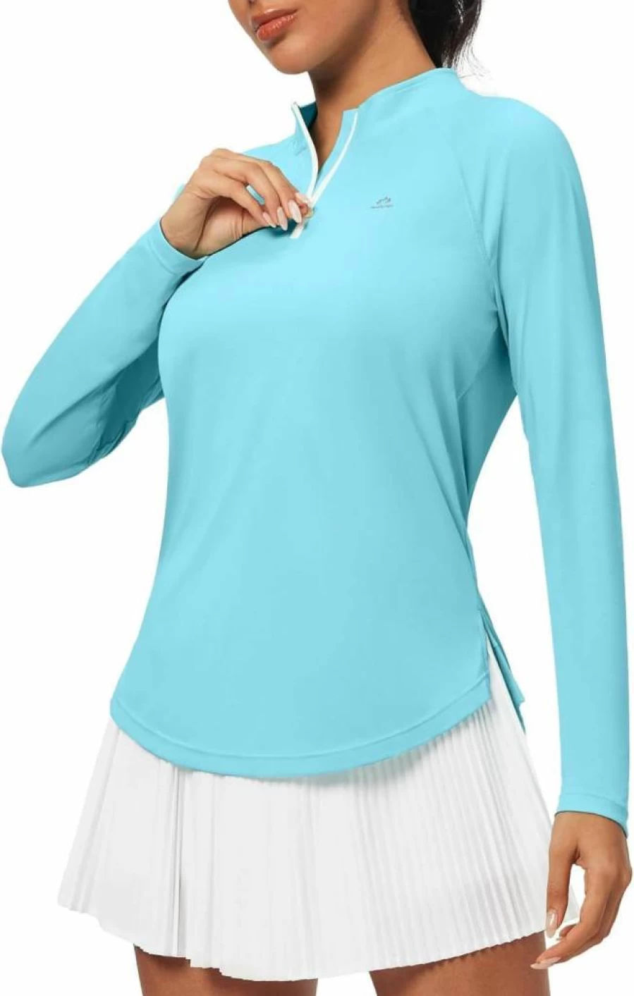 Heathyoga Women's UPF 50+ Long Sleeve Quarter Zip Pullover - Sun Protection Golf & Workout Top