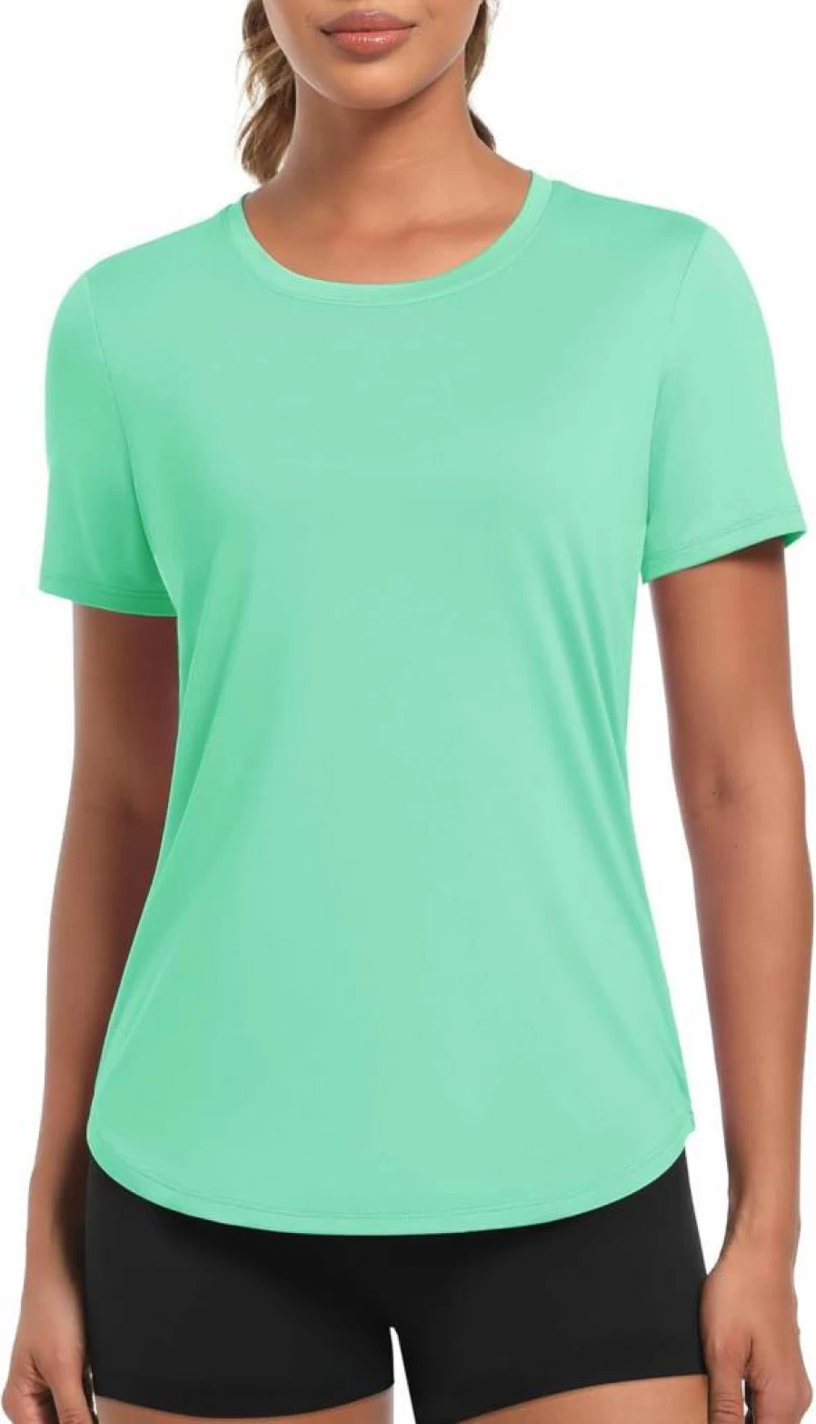 TACVASEN Women's Short Sleeve Workout Shirt UPF 80+ Sun Protection Moisture Wicking Active Top for Outdoor Exercise