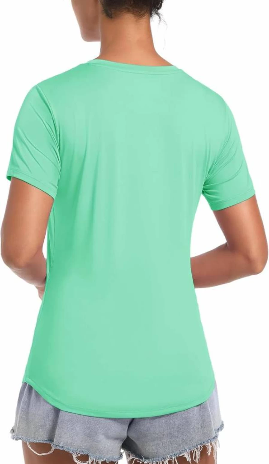 TACVASEN Women's Short Sleeve Workout Shirt UPF 80+ Sun Protection Moisture Wicking Active Top for Outdoor Exercise