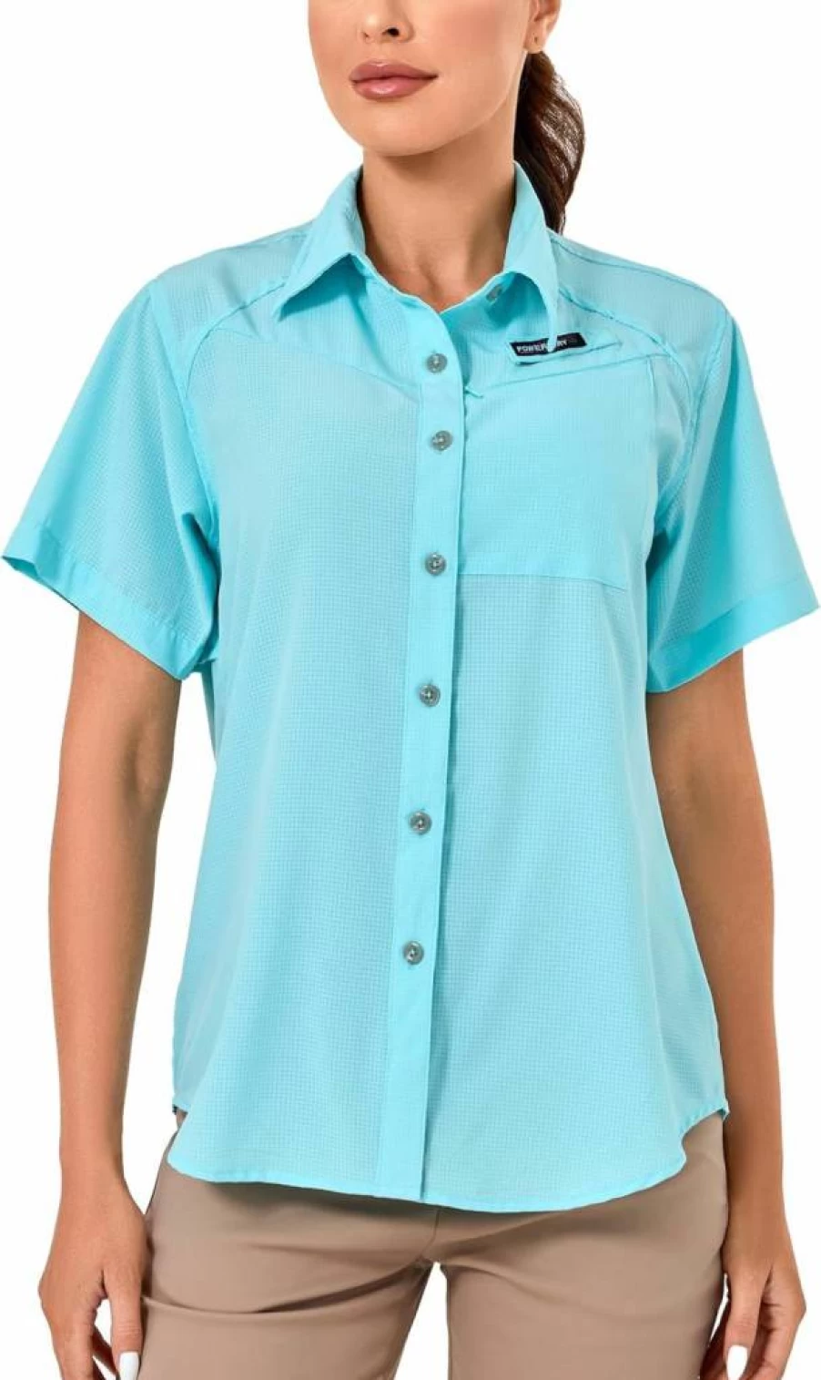 Little Donkey Andy Women's UPF 50 Sun Protection Shirt - Breathable Quick-Dry Short Sleeve Top for Fishing, Hiking & Outdoor Activities