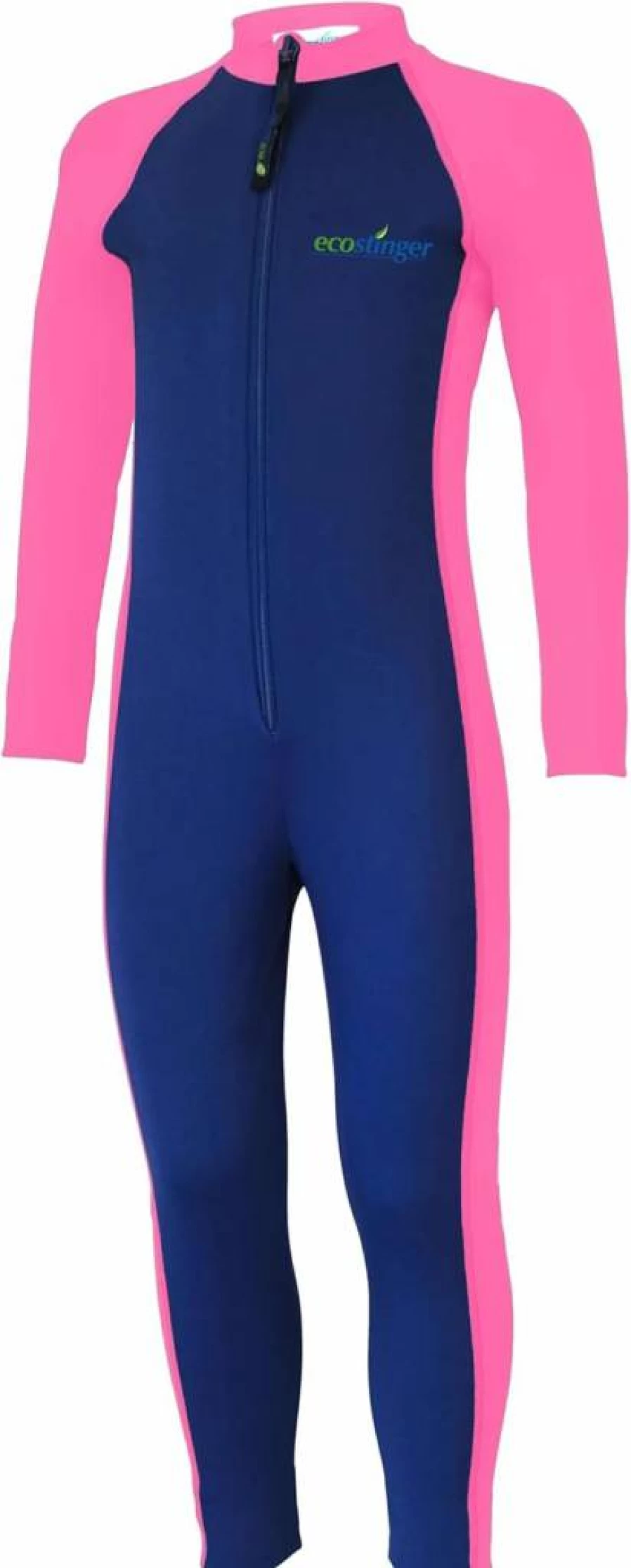 EcoStinger UPF50+ Girls Full Body UV Protection Swimwear - Chlorine Resistant One-Piece Swimsuit in Navy & Pink