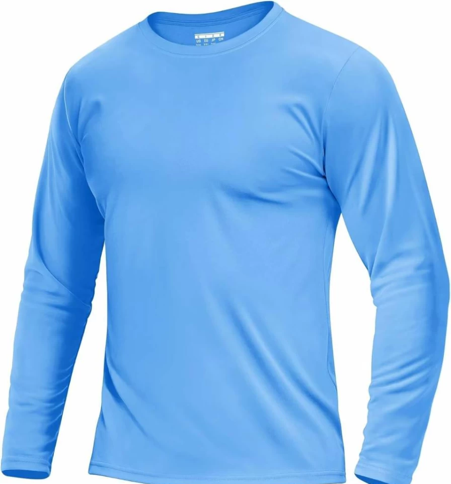 Boladeci Men's UPF 80+ Sun Protection Shirt Long Sleeve Lightweight UV Rash Guard Swim T-Shirt SPF Shirt for Swimming Outdoor Activities