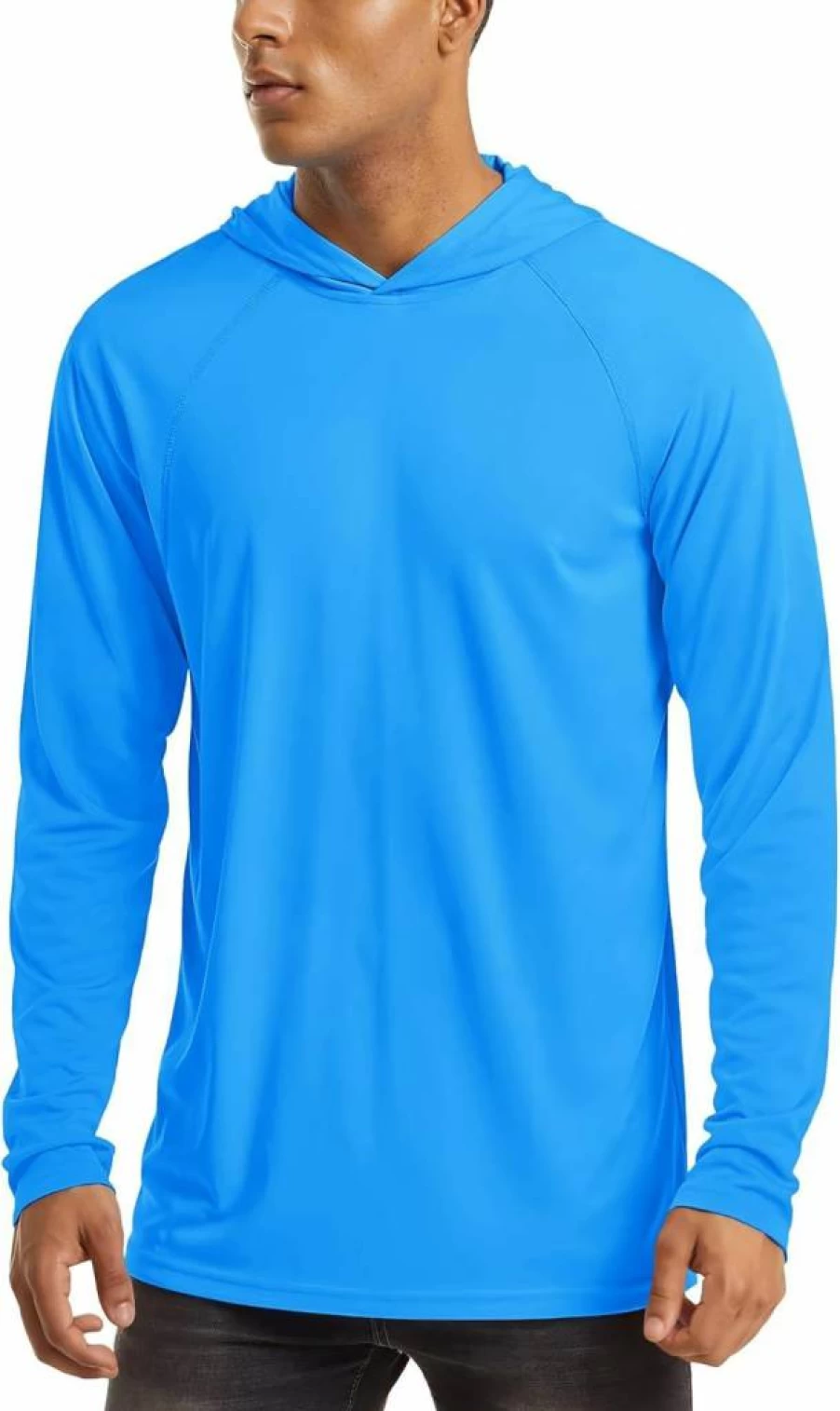 MAGCOMSEN Men's UPF 50+ Sun Protection Long Sleeve Fishing Shirt - Breathable Rash Guard Hooded Athletic Performance T-Shirt