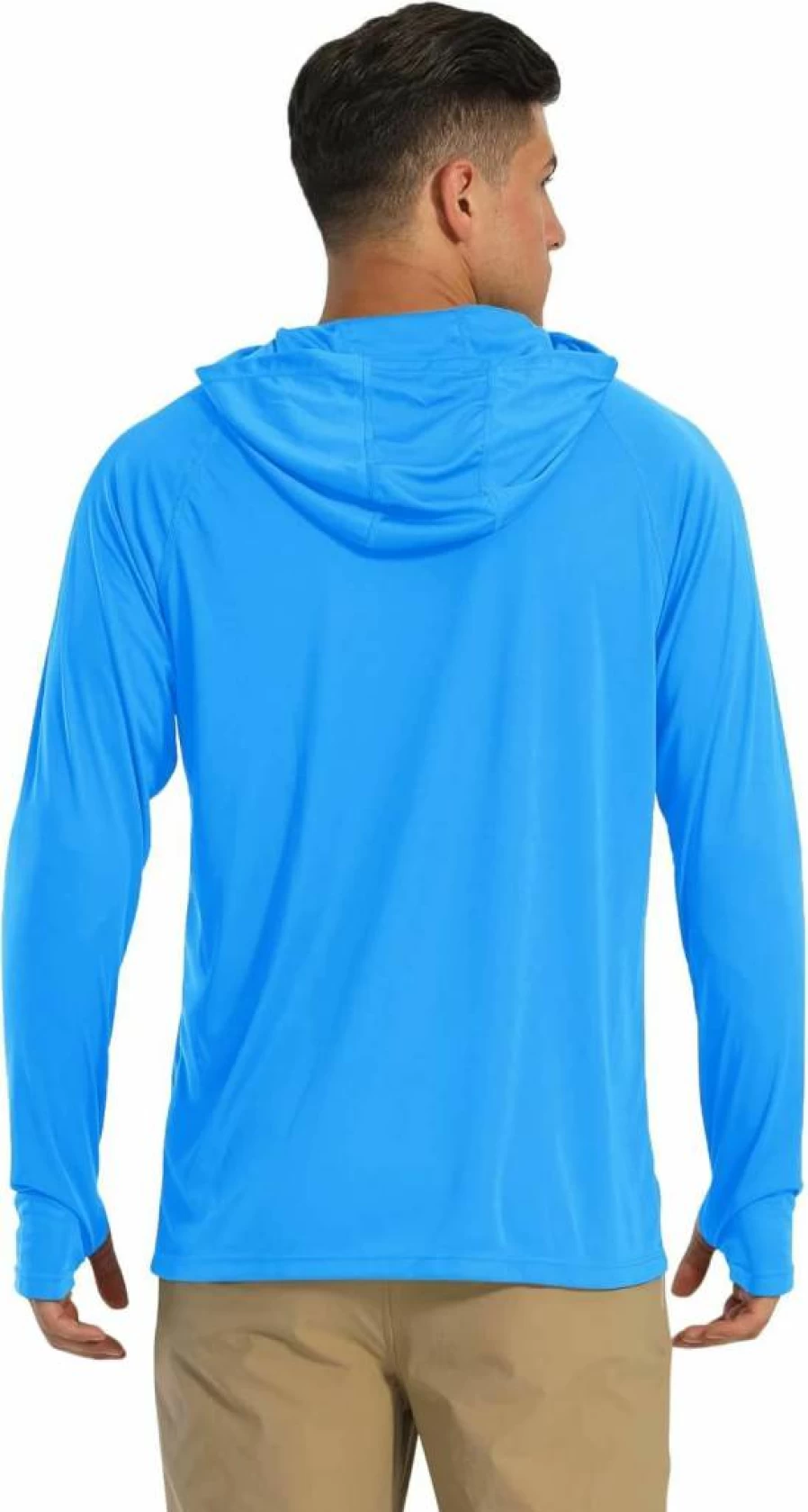 MAGCOMSEN Men's UPF 50+ Sun Protection Long Sleeve Fishing Shirt - Breathable Rash Guard Hooded Athletic Performance T-Shirt