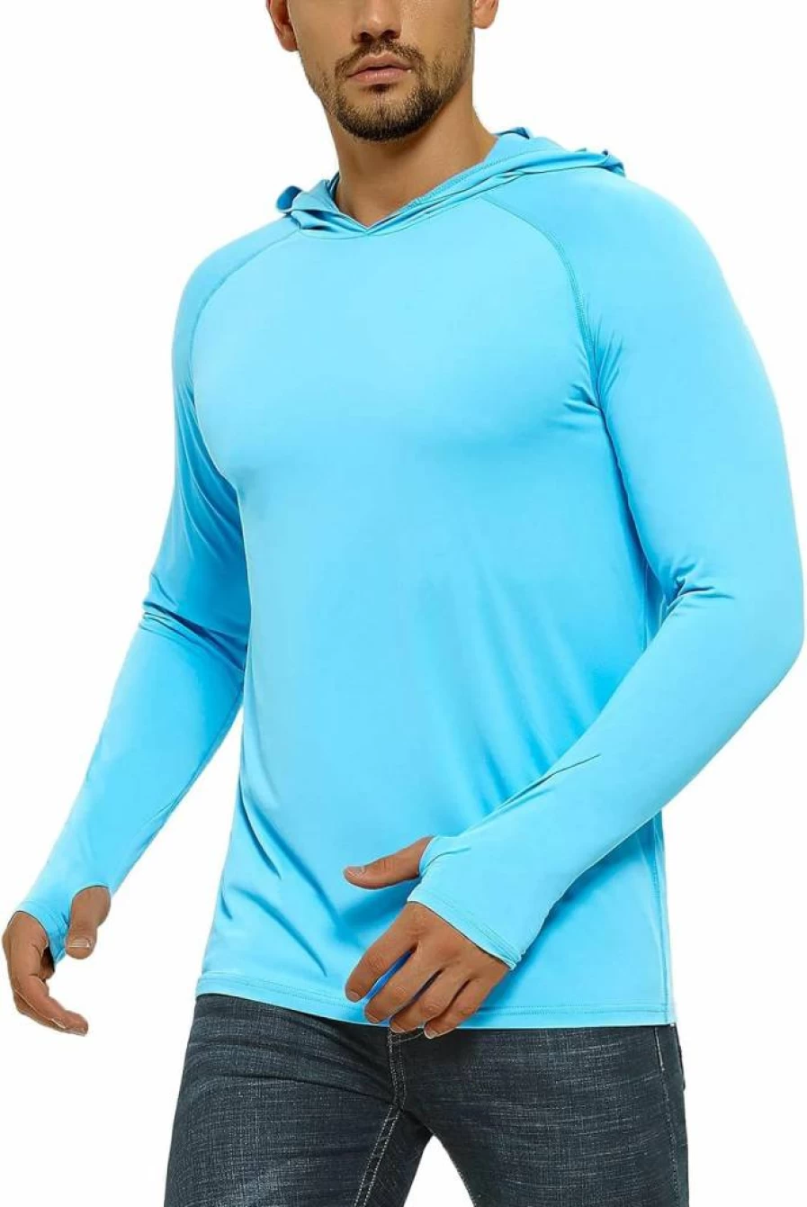 Safort Men's UPF 50+ Sun Protection Hoodie - Long Sleeve Rash Guard SPF Shirt for Fishing, Hiking & Outdoor Activities - Lightweight UV Shirt