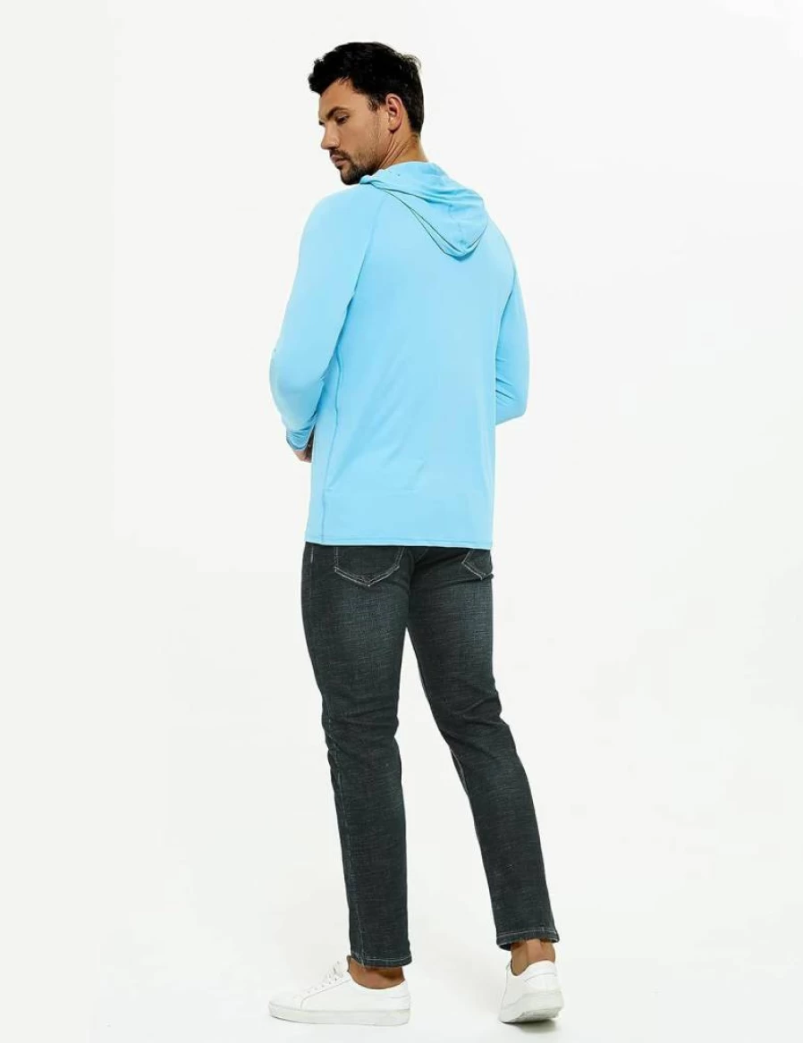 Safort Men's UPF 50+ Sun Protection Hoodie - Long Sleeve Rash Guard SPF Shirt for Fishing, Hiking & Outdoor Activities - Lightweight UV Shirt