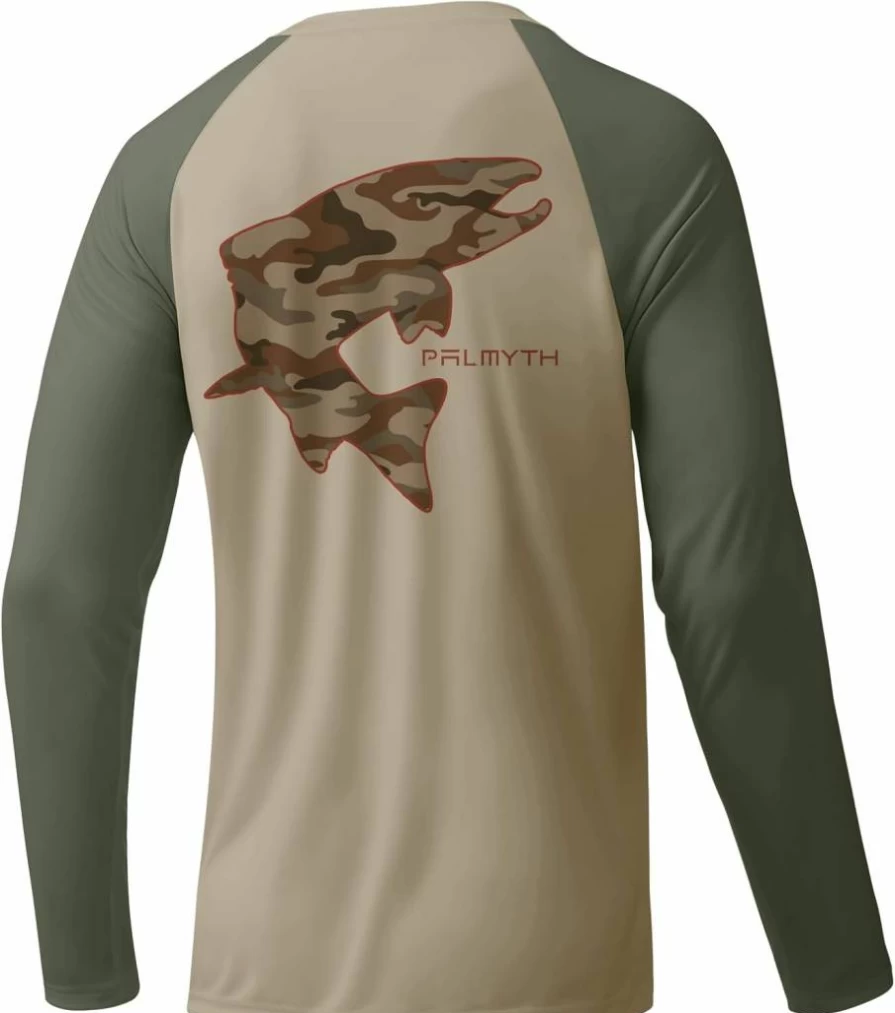 Palmyth Men's UPF 50+ Sun Protection Long Sleeve Fishing Shirt - Quick Dry Performance T-Shirt for Outdoor Activities