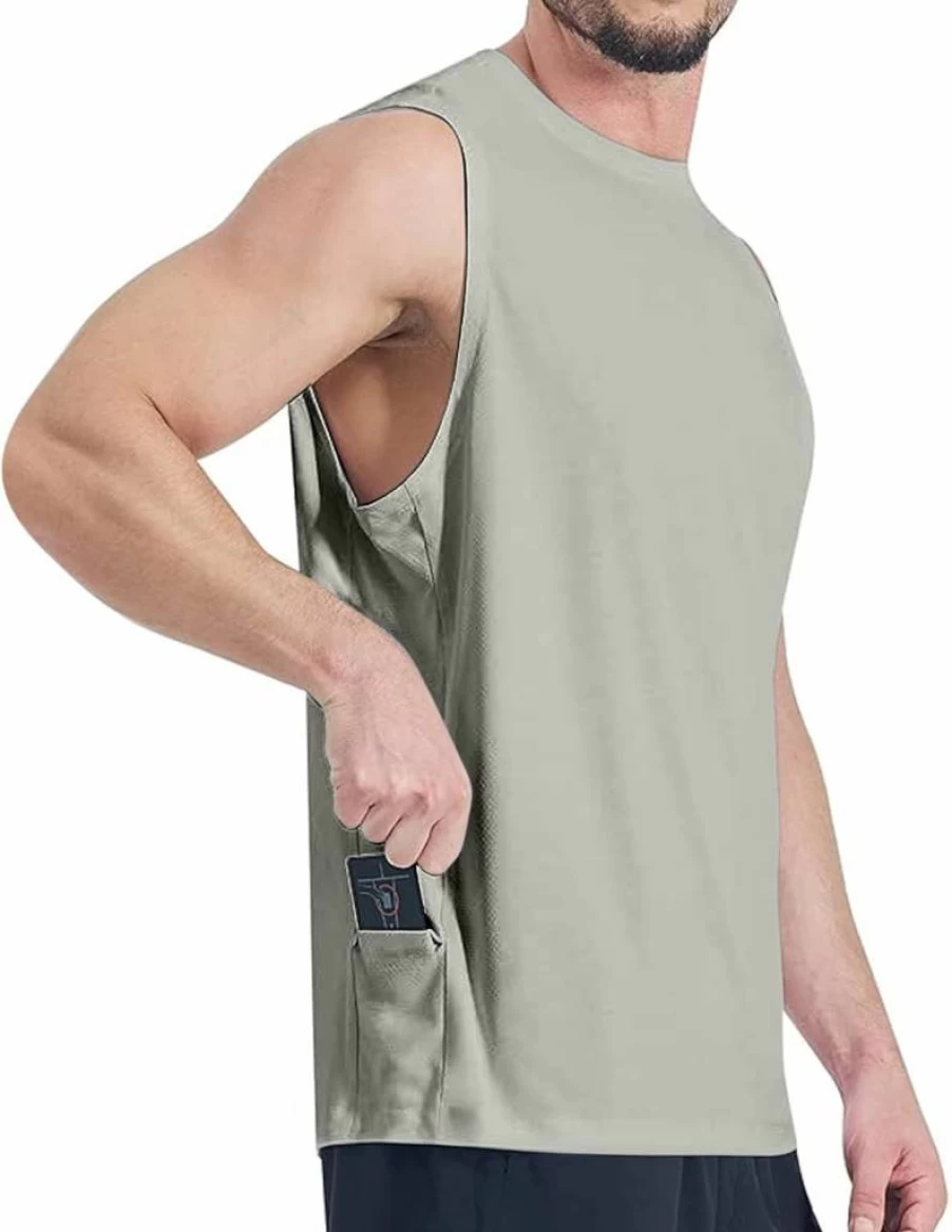 Men's UPF 50+ Sleeveless Workout Shirt Quick Dry Athletic Tank Top for Gym & Outdoor Sun Protection