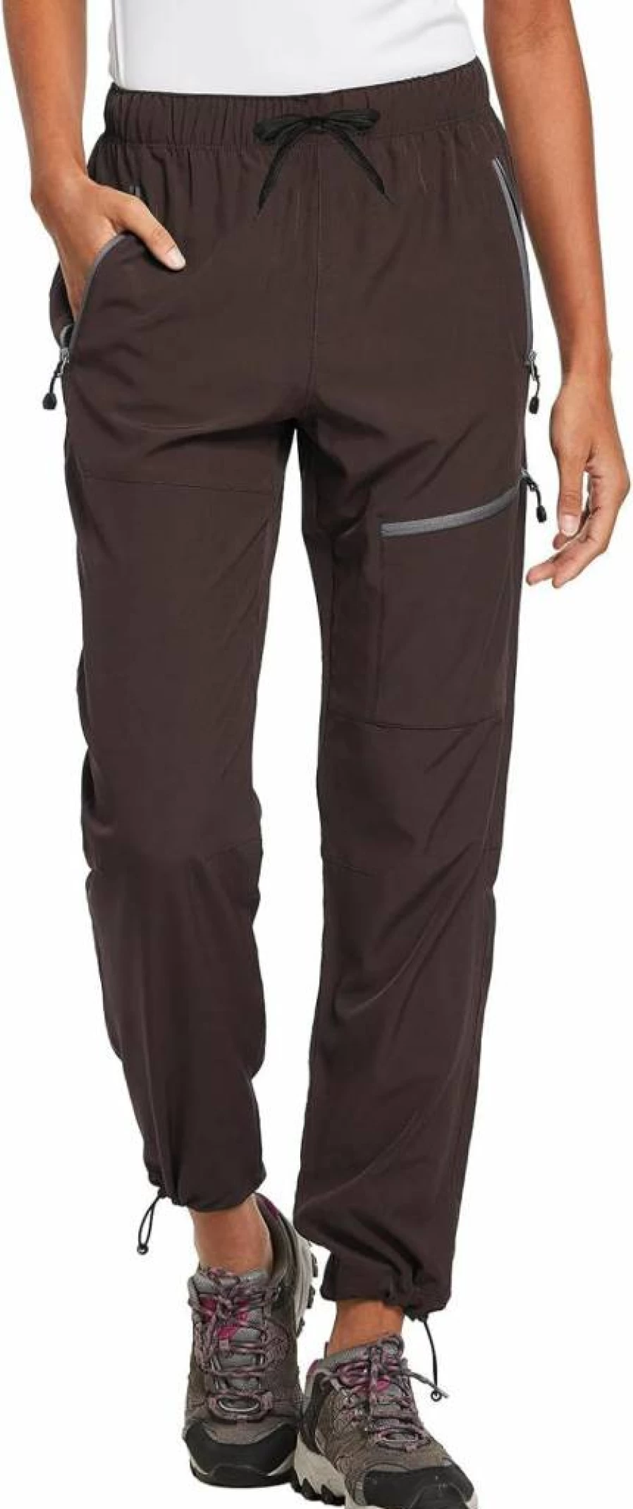 Baleaf Women's Quick Dry Hiking Pants - Lightweight Water Resistant Cargo Pants with Elastic Waist for Outdoor Activities All Seasons
