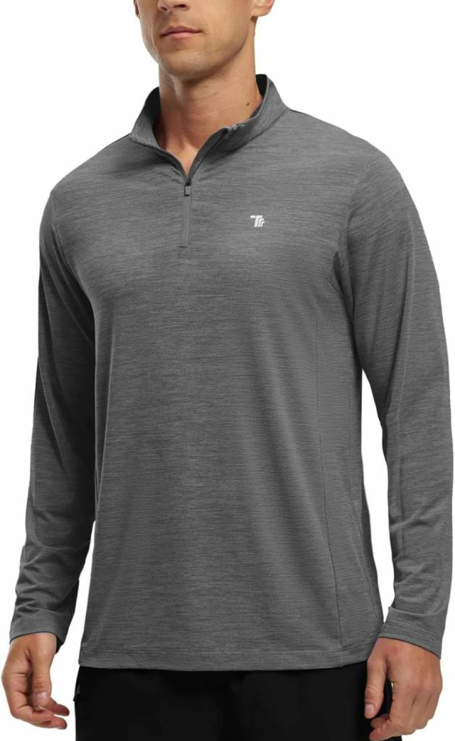 TBMPOY Men's UPF 50+ Sun Protection Shirt 1/4 Zip Long Sleeve Hiking Running Fishing Rash Guard Lightweight Quick-Dry Pullover
